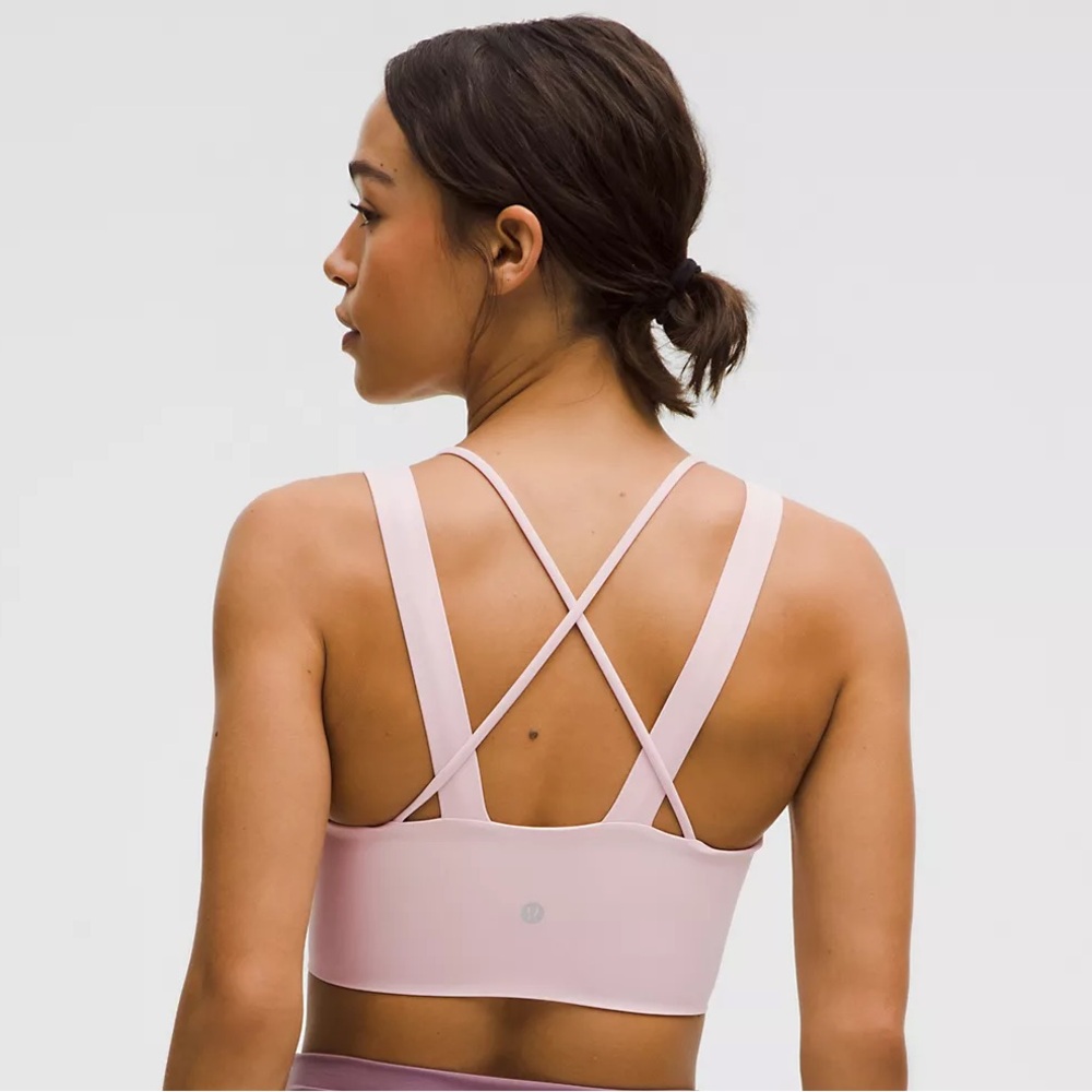 Lululemon “Like a Cloud” Longline Bra size 12 D/DD in color Dew Pink